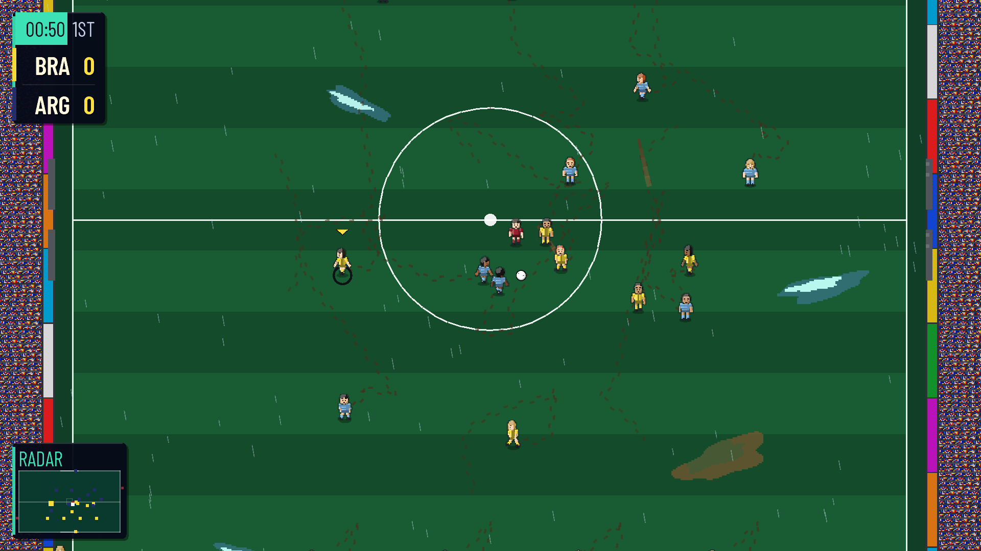 A wet Fabulous Football match with a corner about to be taken